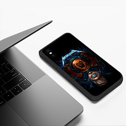 Чехол iPhone XS Max матовый Металлика постер электрический шлем, цвет: 3D-черный — фото 2