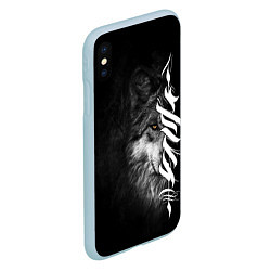 Чехол iPhone XS Max матовый Волк с узором, цвет: 3D-голубой — фото 2