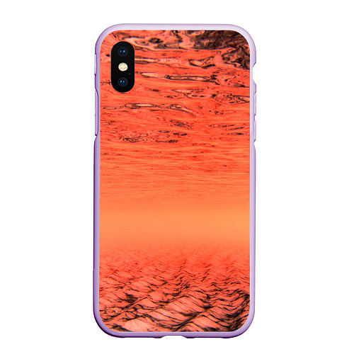 Чехол iPhone XS Max матовый Огненные осколки / 3D-Сиреневый – фото 1