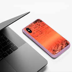 Чехол iPhone XS Max матовый Огненные осколки, цвет: 3D-сиреневый — фото 2