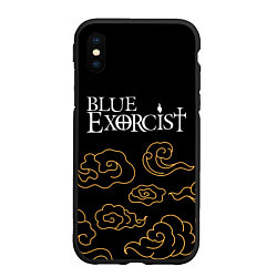 Чехол iPhone XS Max матовый Blue Exorcist anime clouds