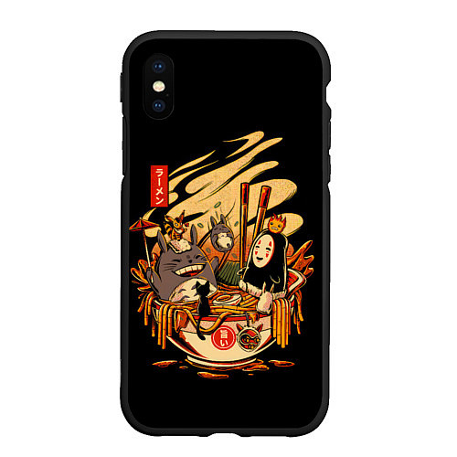 Чехол iPhone XS Max матовый Персонажи Хаяо Миядзаки / 3D-Черный – фото 1