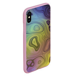 Чехол iPhone XS Max матовый Абстрактная жидкость, цвет: 3D-розовый — фото 2