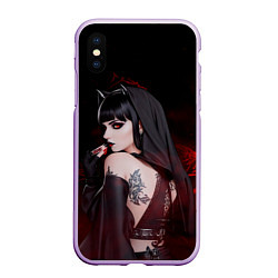Чехол iPhone XS Max матовый Готическая вампирша в демоническом стиле