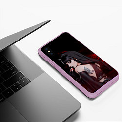 Чехол iPhone XS Max матовый Готическая вампирша в демоническом стиле, цвет: 3D-сиреневый — фото 2