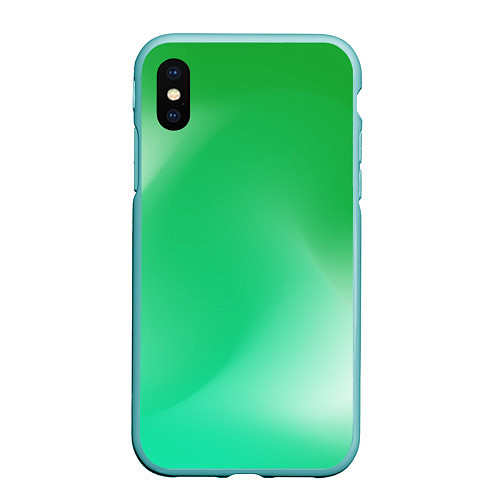 Чехол iPhone XS Max матовый Градиент зеленый / 3D-Мятный – фото 1