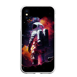 Чехол iPhone XS Max матовый Космонавт на неизвестной планете, цвет: 3D-белый