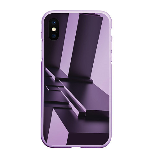 Чехол iPhone XS Max матовый Фиолетовая геометрия / 3D-Сиреневый – фото 1