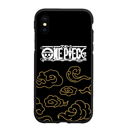 Чехол iPhone XS Max матовый One Piece anime clouds / 3D-Черный – фото 1