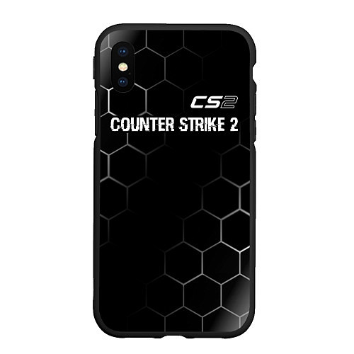 Чехол iPhone XS Max матовый Counter Strike 2 glitch на темном фоне: символ све / 3D-Черный – фото 1