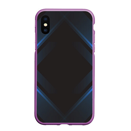 Чехол iPhone XS Max матовый Треугольная симметрия / 3D-Фиолетовый – фото 1