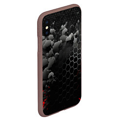 Чехол iPhone XS Max матовый Взрыл черных плит и обломки, цвет: 3D-коричневый — фото 2