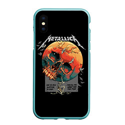 Чехол iPhone XS Max матовый Metallica - Металлика, цвет: 3D-мятный