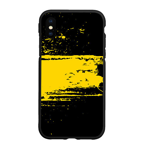 Чехол iPhone XS Max матовый Желтое граффити / 3D-Черный – фото 1