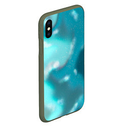 Чехол iPhone XS Max матовый Волны в море, цвет: 3D-темно-зеленый — фото 2