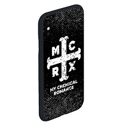 Чехол iPhone XS Max матовый My Chemical Romance с потертостями на темном фоне, цвет: 3D-черный — фото 2