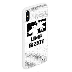 Чехол iPhone XS Max матовый Limp Bizkit с потертостями на светлом фоне, цвет: 3D-белый — фото 2