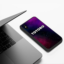 Чехол iPhone XS Max матовый Totoro gradient space, цвет: 3D-черный — фото 2