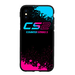 Чехол iPhone XS Max матовый Counter Strike 2 - neon gradient, цвет: 3D-черный