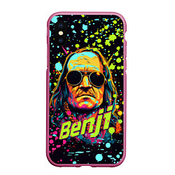 Чехол iPhone XS Max матовый Benji, цвет: 3D-малиновый