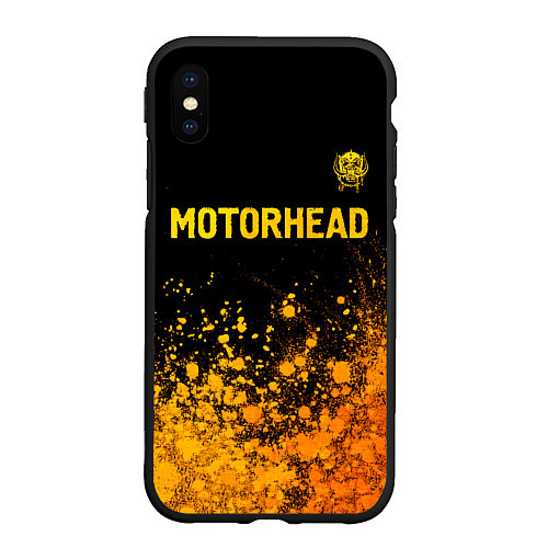 Чехол iPhone XS Max матовый Motorhead - gold gradient: символ сверху / 3D-Черный – фото 1