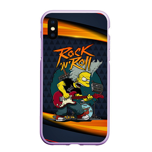 Чехол iPhone XS Max матовый Simpsons RocknRoll / 3D-Сиреневый – фото 1