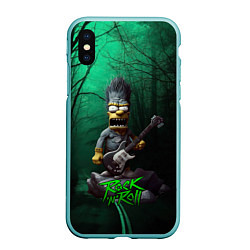 Чехол iPhone XS Max матовый Simpsons hard rock, цвет: 3D-мятный