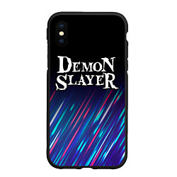 Чехол iPhone XS Max матовый Demon Slayer stream, цвет: 3D-черный