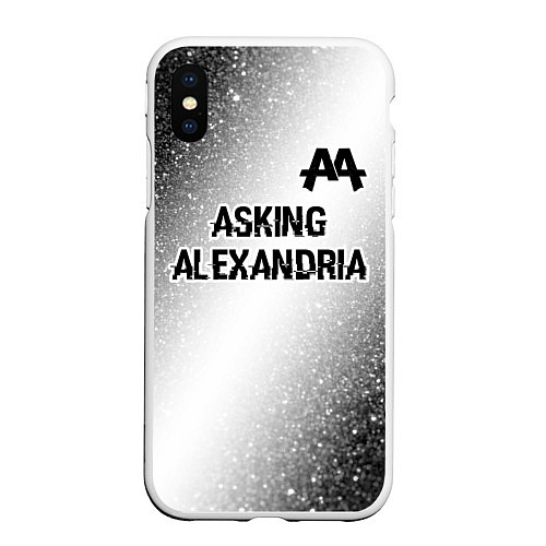 Чехол iPhone XS Max матовый Asking Alexandria glitch на светлом фоне: символ с / 3D-Белый – фото 1