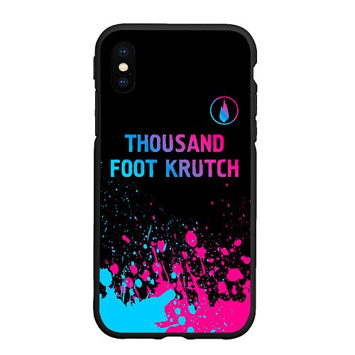 Чехол iPhone XS Max матовый Thousand Foot Krutch - neon gradient: символ сверх / 3D-Черный – фото 1