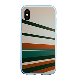 Чехол iPhone XS Max матовый Абстрактные зелёные и оранжевые линии