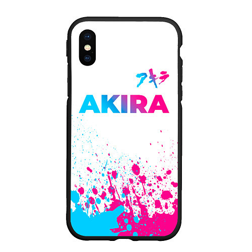 Чехол iPhone XS Max матовый Akira neon gradient style: символ сверху / 3D-Черный – фото 1