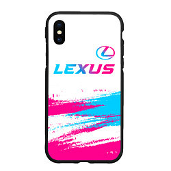 Чехол iPhone XS Max матовый Lexus neon gradient style: символ сверху