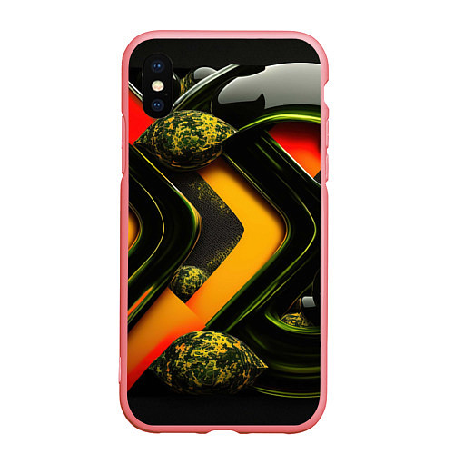 Чехол iPhone XS Max матовый Зеленая абстракция / 3D-Баблгам – фото 1