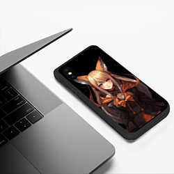 Чехол iPhone XS Max матовый Девушка лисица, цвет: 3D-черный — фото 2