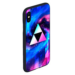 Чехол iPhone XS Max матовый Zelda неоновый космос, цвет: 3D-черный — фото 2