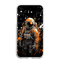 Чехол iPhone XS Max матовый Астронавт в красках, цвет: 3D-белый