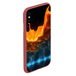 Чехол iPhone XS Max матовый Лава и вода, цвет: 3D-красный — фото 2