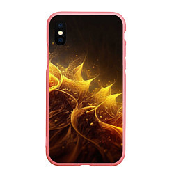 Чехол iPhone XS Max матовый Желтая абстракция и брызги, цвет: 3D-баблгам