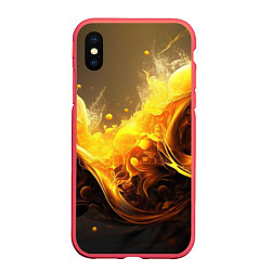 Чехол iPhone XS Max матовый Золотые волны