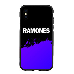 Чехол iPhone XS Max матовый Ramones purple grunge