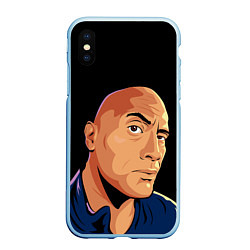 Чехол iPhone XS Max матовый Дуэйн Джонсон бровь, цвет: 3D-голубой
