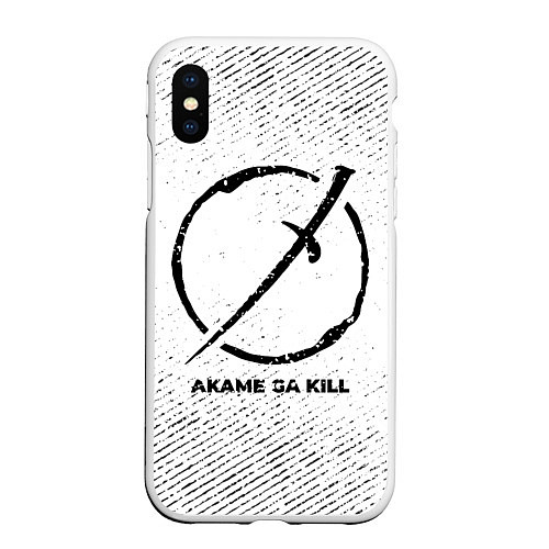 Чехол iPhone XS Max матовый Akame ga Kill с потертостями на светлом фоне / 3D-Белый – фото 1