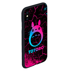 Чехол iPhone XS Max матовый Totoro - neon gradient, цвет: 3D-черный — фото 2