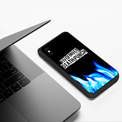 Чехол iPhone XS Max матовый Five Finger Death Punch blue fire, цвет: 3D-черный — фото 2
