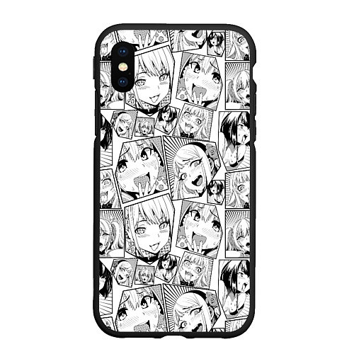 Чехол iPhone XS Max матовый Anime hentai ahegao / 3D-Черный – фото 1