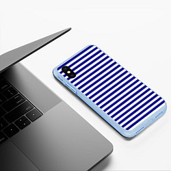 Чехол iPhone XS Max матовый Тельняшка синяя ВМФ, цвет: 3D-голубой — фото 2