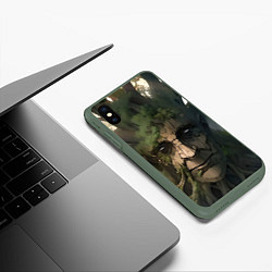 Чехол iPhone XS Max матовый Аниме Мудрое дерево, цвет: 3D-темно-зеленый — фото 2