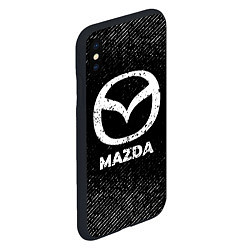 Чехол iPhone XS Max матовый Mazda с потертостями на темном фоне, цвет: 3D-черный — фото 2