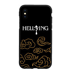 Чехол iPhone XS Max матовый Hellsing anime clouds, цвет: 3D-черный